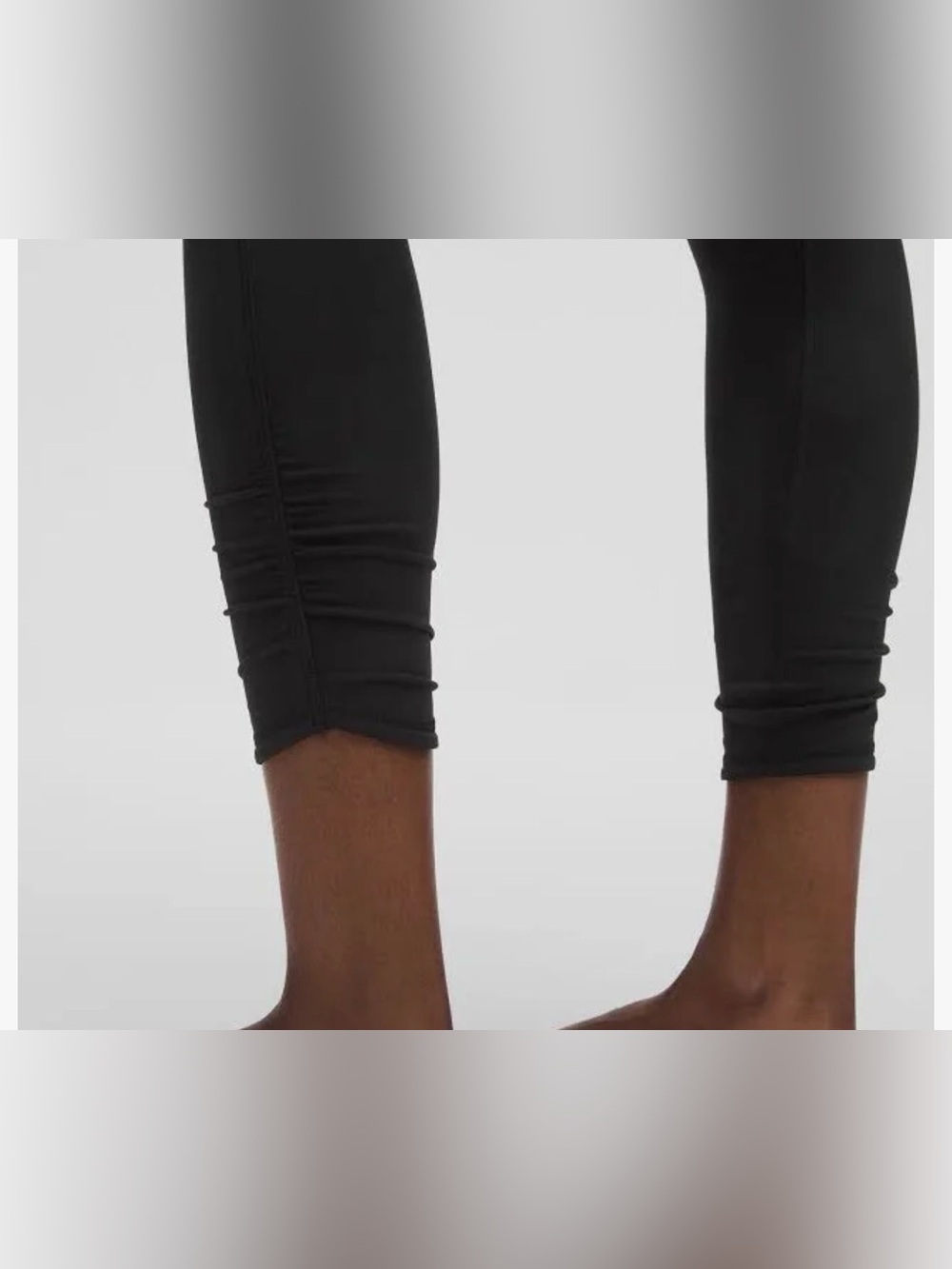 lululemon athletica Black Cropped Ruched Ankle Leggings Size 10/20 Inch Inseam